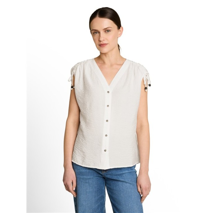 Tom Tailor dames blouse strik schouder Offwhite